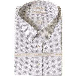 Roundtree & Yorke Shirt Big & Tall Men's 17 36/37 White Geo Dress Shirt NEW